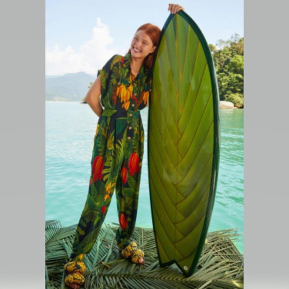 FARM Rio Pants - Farm Rio Cocoa Forest Jumpsuit Size S